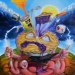 artist Stephen Gibb paints pop surrealism pie