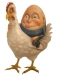 Humpty Dumpty rides a chicken