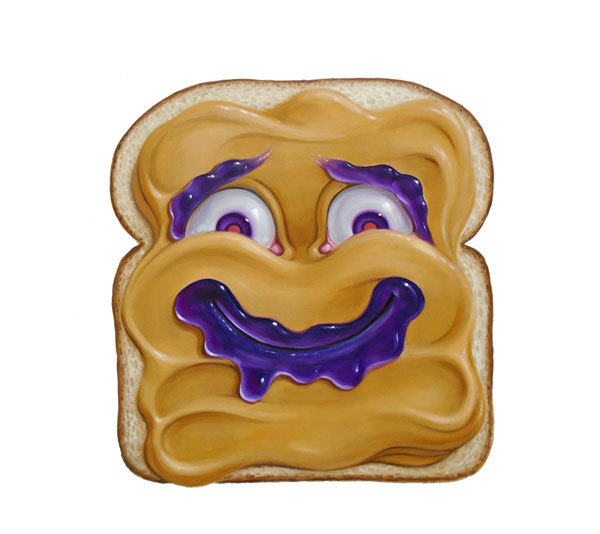 Stephen Gibb Canadian Pop Surrealism - peanut butter on bread