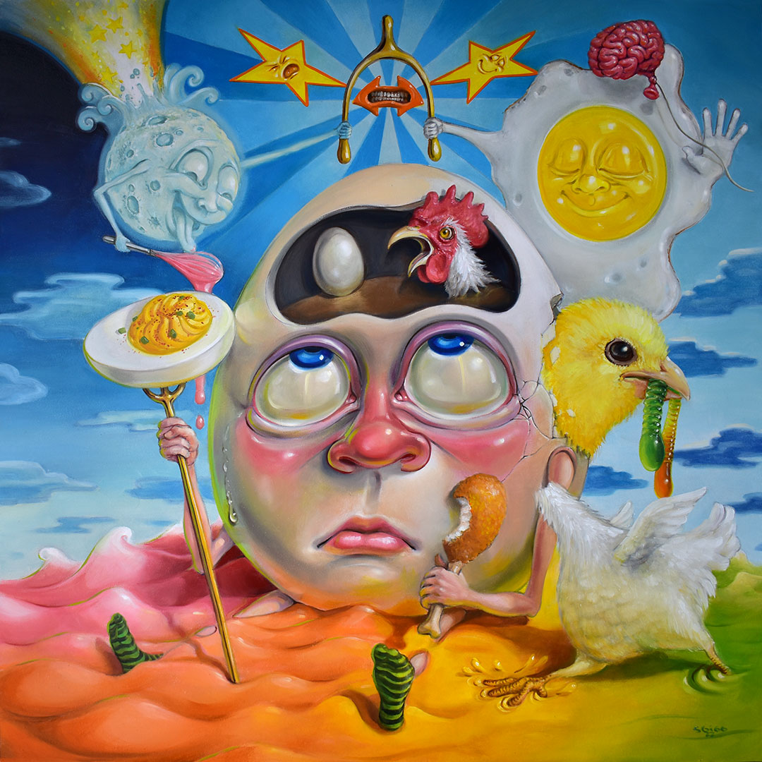 Bubblegum Surrealism: Splash page of paintings by Stephen Gibb