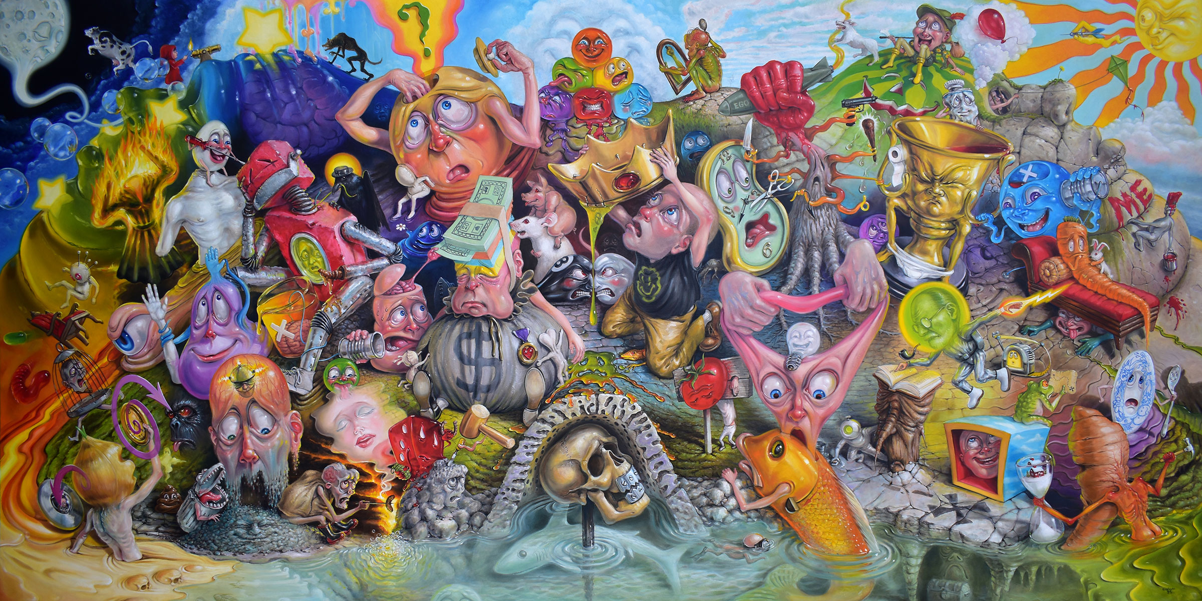 pop surrealism lowbrow painting depicting themes centred on the ego